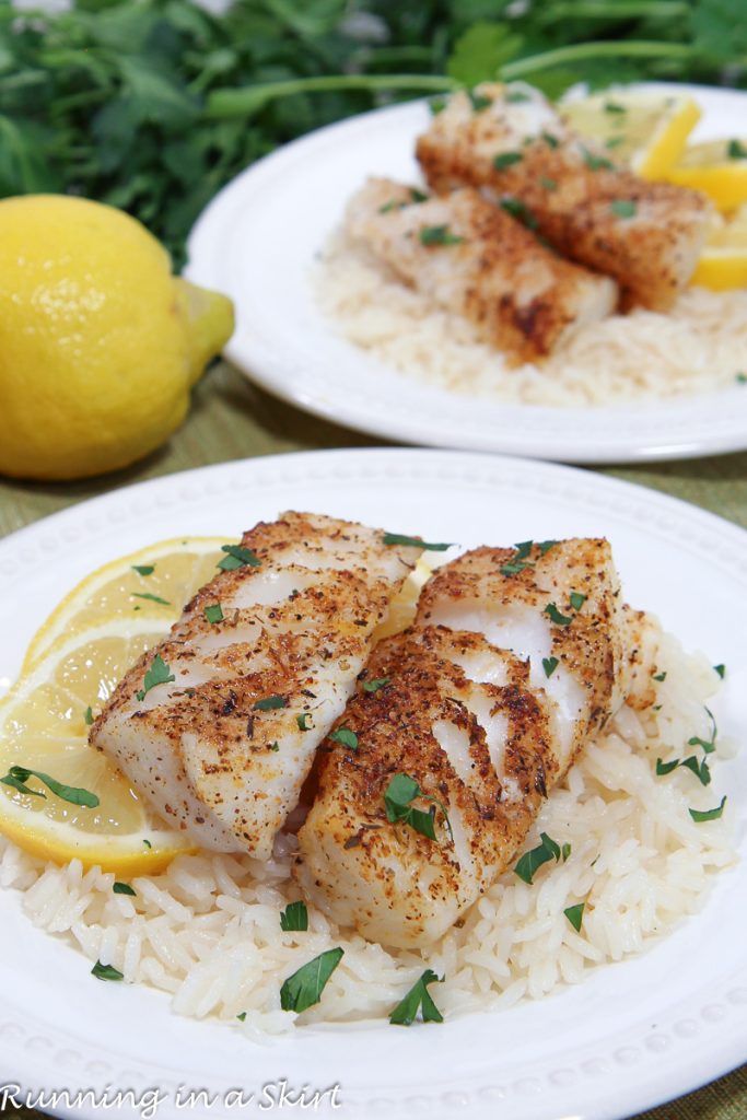 Air Fryer Cod on a plate.