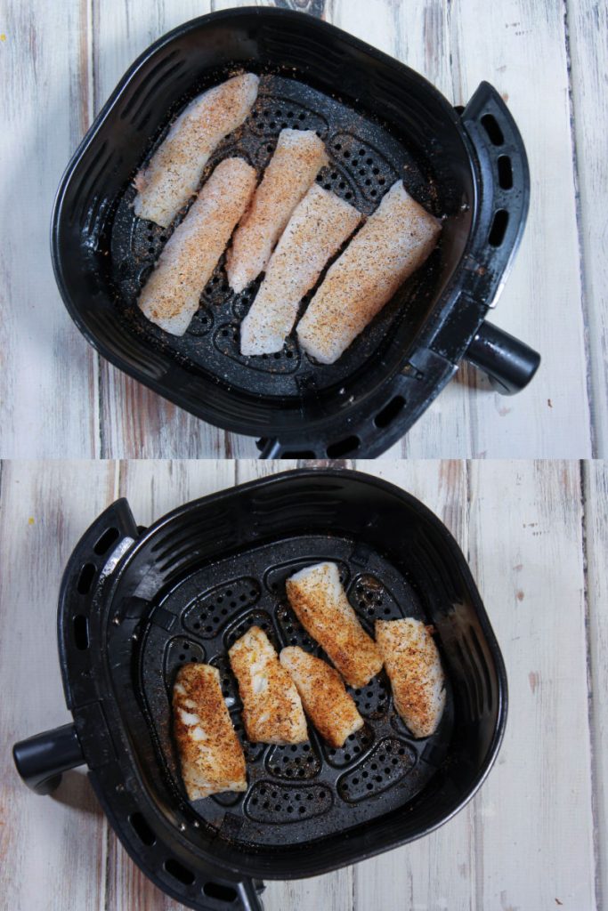Process photo showing how to make the fish.